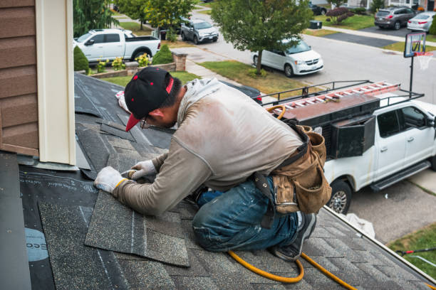Professional Gutter Installation technician working in Maywood Park, OR
